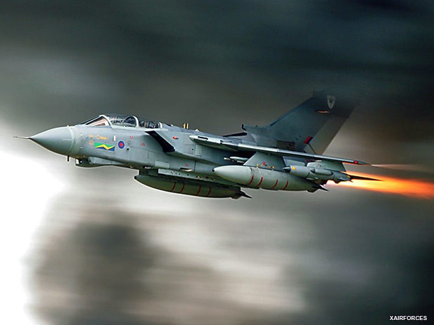 RAF Tornados destroy former regime vehicles in Libya...
