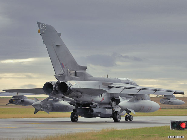 RAF Tornados conduct strikes on Gaddafi troops at Sirte...