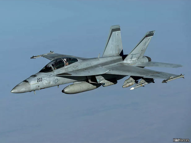 Pentagon Reveals USN F/A-18F Super Hornet Fighters Patrolling Middle East With Stealth-Spotting Infrared Sensors