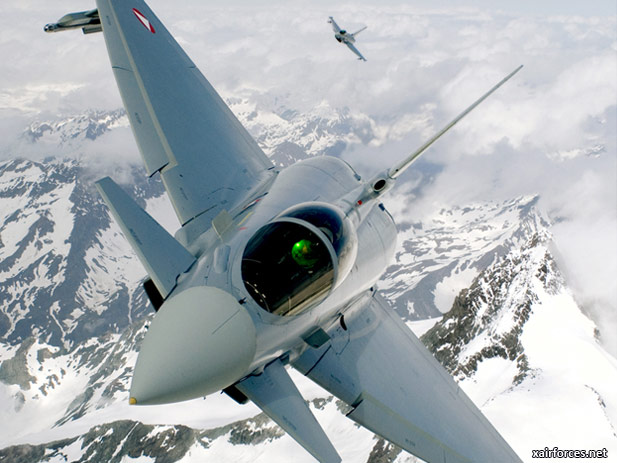 Austrian Eurofighter on duty during World Economic Forum in Davos