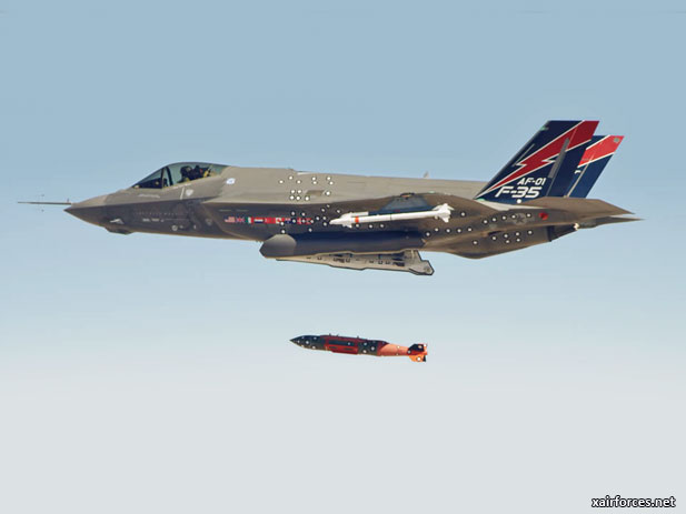 F-35A Drops Guided Weapons over China Lake