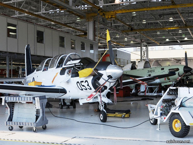 U.S. Naval Training Air Wing T-34C Turbomentor Trainer Aircraft Gets 5-Year Checkup/Makeover at FRCSE