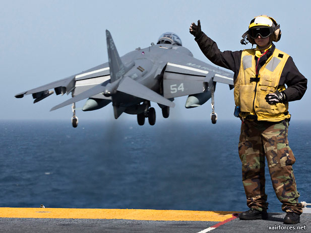 USN AV-8B Harrier on Mediterranean Sea