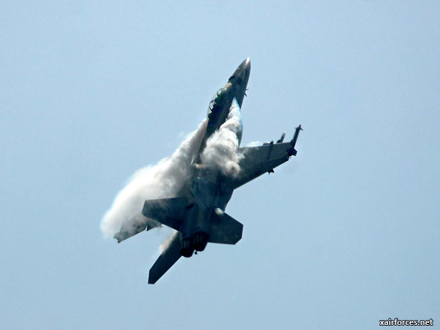 U.S. F/A-18 Super Hornet performs