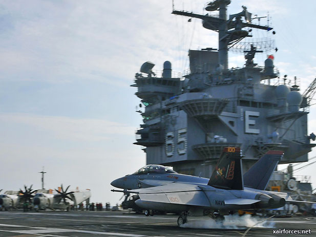 VFA 211 Holds Aerial Change Of Command - Last For Any Squadron Deployed Aboard The USS Enterprise